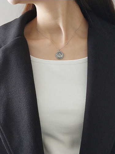 Retro Elizabeth Coin Halskette aus reinem Silber