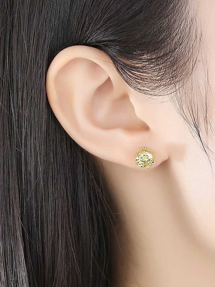 Boucles d'oreilles minimalistes géométriques en argent sterling 925 avec zircon cubique