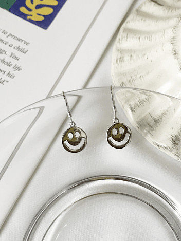925 Sterling Silver Smiley Trend Hook Earring