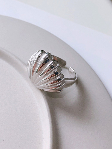 Anéis de prata esterlina 925 com platina simplista de curvatura simplista de tamanho livre