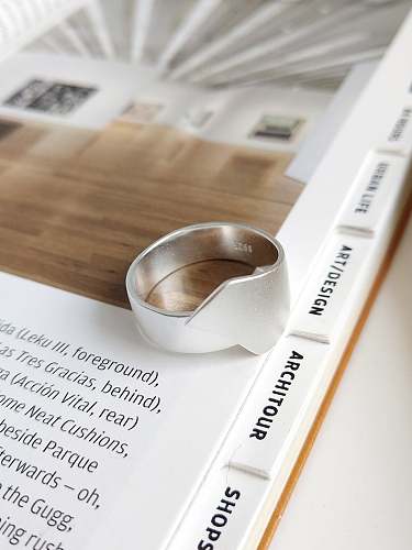 925 Sterling Silver Geometric Trend Blank Ring