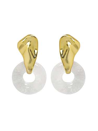 Boucles d'oreilles pendantes vintage géométriques en cristal imitation argent sterling 925
