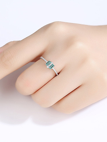 925 Sterling Silver With Platinum Plated Simplistic Geometric Free Size Rings