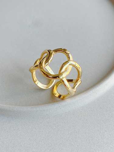 Minimalistischer hohler geometrischer Ring aus 925er Sterlingsilber in freier Größe