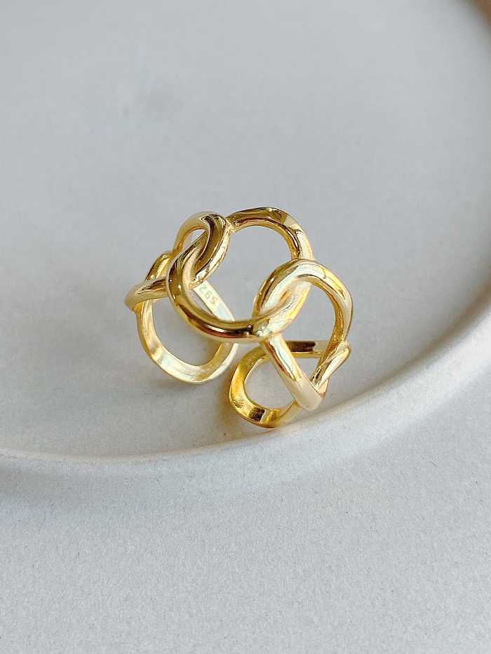 925 Sterling Silver Minimalist Hollow Geometric Free Size Ring