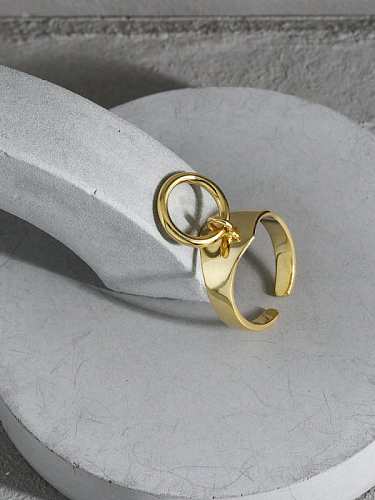 925 Sterling Silver Smooth Geometric Vintage Band Ring