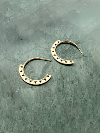 Boucle d'oreille cercle en argent sterling plaqué or