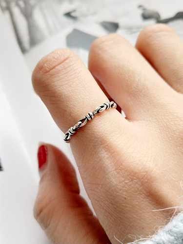 925 Sterling Silver Geometric Vintage Buckle Free Size Midi Ring
