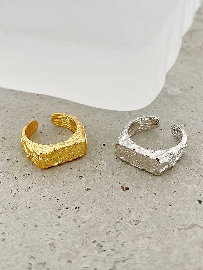 925 Sterling Silver Texture Geometric Vintage Band Ring
