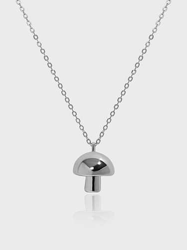 925 Sterling Silver Minimalist Mushroom Pendant Necklace