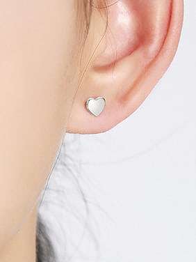 925 Sterling Silver Heart Statement Stud Earring
