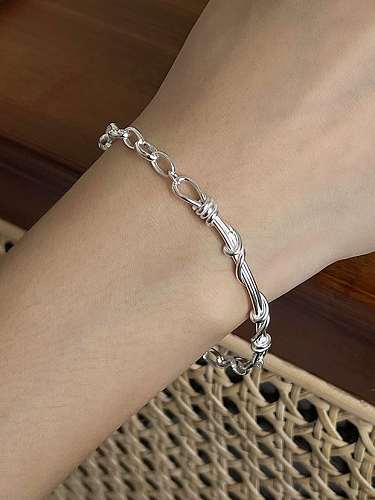 925 Sterling Silver Geometric Vintage Link Bracelet