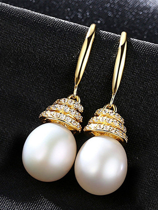 Sterling silver natural pearl earrings