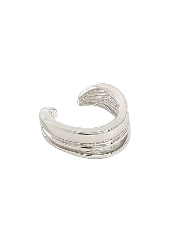 925 Sterling Silver Irregular Minimalist Huggie Earring [Single]