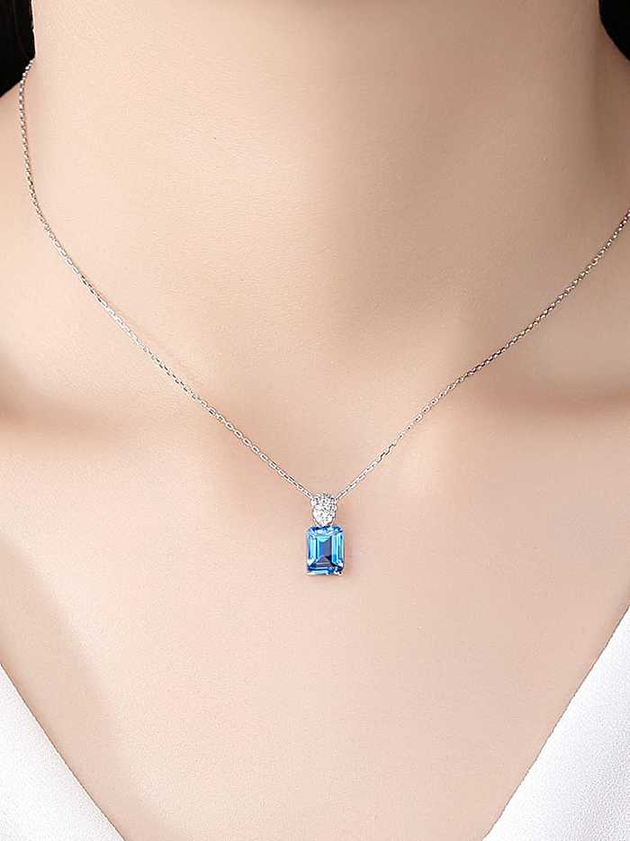 925 Sterling Silver Cubic Zirconia Geometric Dainty Necklace