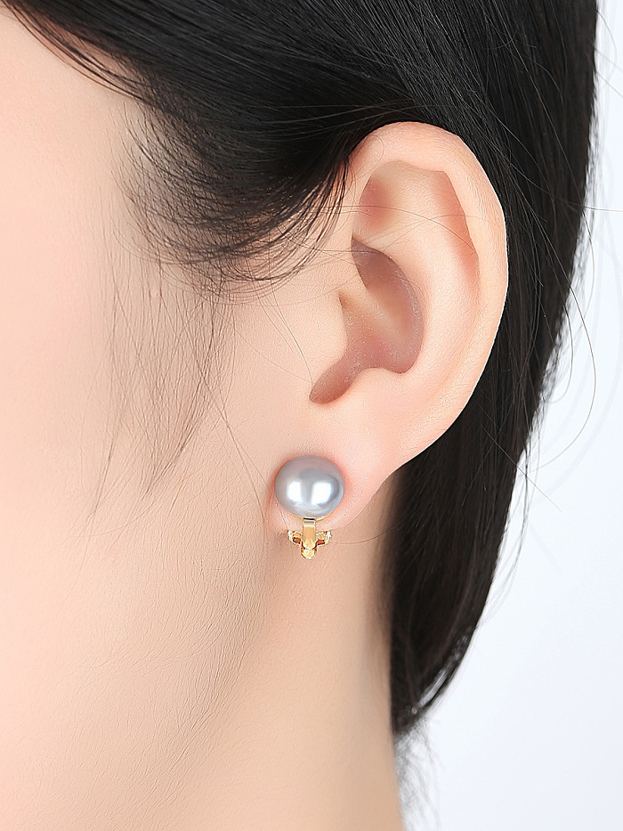Sterling Silver 10-15mm natural pearl earrings