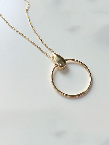 925 Sterling Silver With Gold Plated Simplistic Round Necklaces