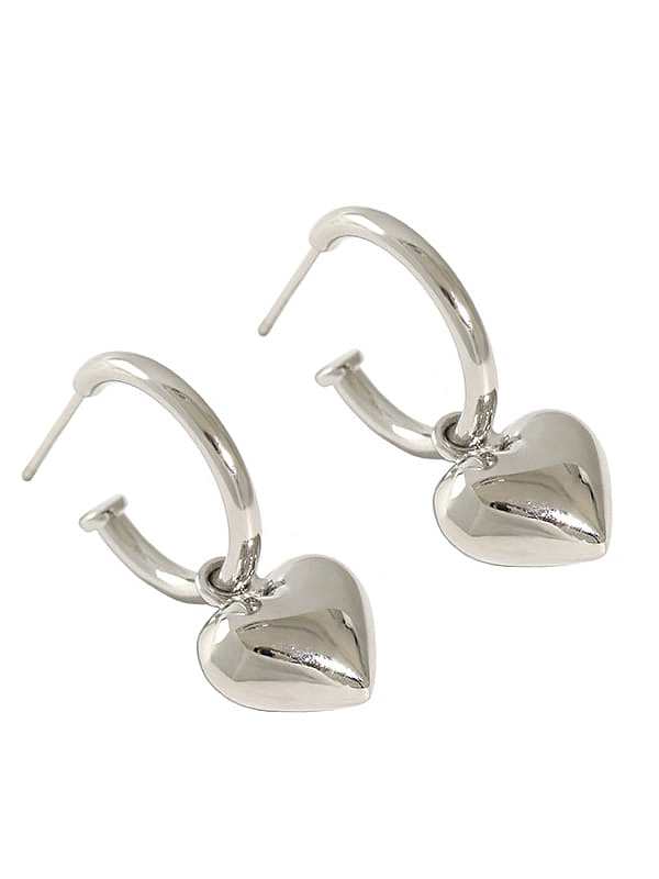 925 Sterling Silver Heart Vintage Huggie Earring