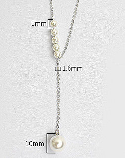 Simple Artificial Pearls 925 Silver Necklace