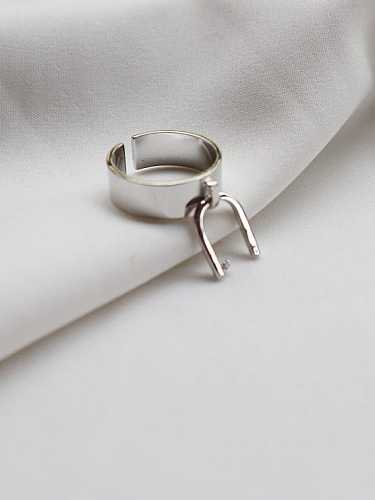 925 Sterling Silver Round Minimalist Free Size Band Ring