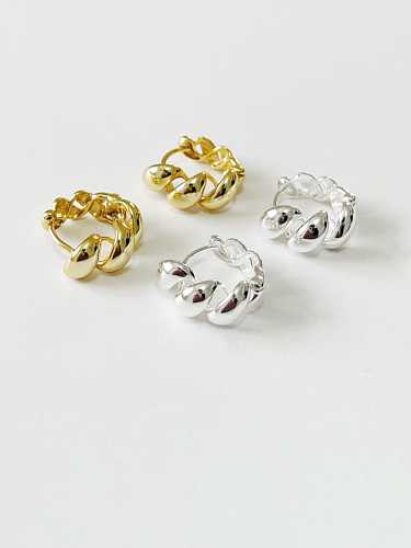 925 Sterling Silver Twist Irregular Minimalist Stud Earring