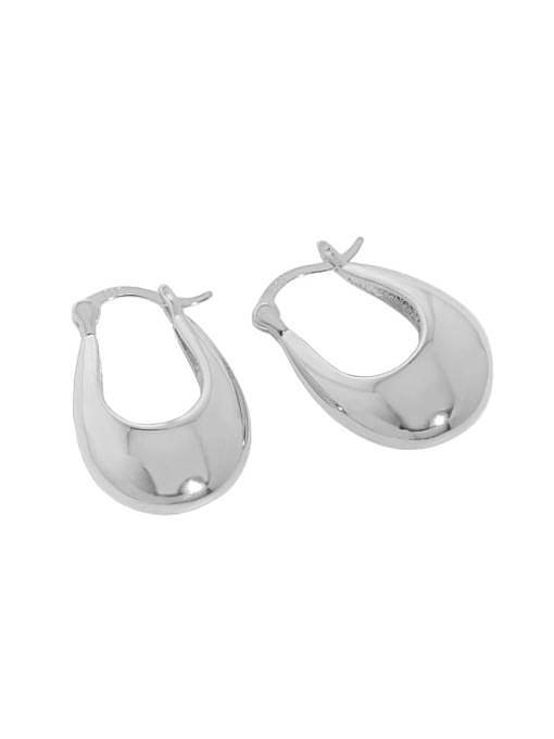 925 Sterling Silver Smooth Geometric Minimalist Huggie Earring