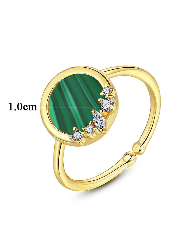 925 Sterling Silver With Enamel Simplistic Round Free Size Rings