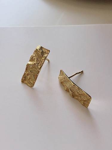 925 Sterling Silver Irregular Vintage Stud Earring