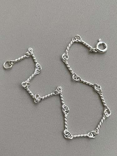 925 Sterling Silver Irregular Vintage Link Bracelet