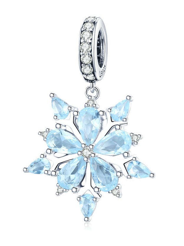 925 silver romantic snowflake charms