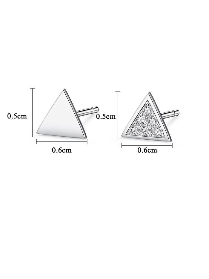 925er Sterlingsilber mit schlichten Dreiecks-Ohrsteckern aus Zirkonia