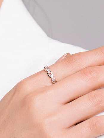 925 Sterling Silver Cubic Zirconia Geometric Dainty Band Ring