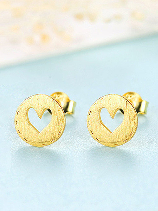 925 Sterling Silver Simplistic Heart Stud Earrings