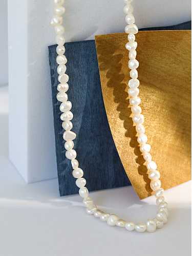 925 Sterling Silver Freshwater Pearl Round Minimalist Necklace