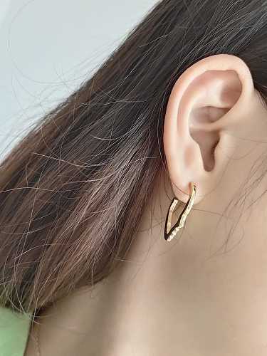 925 Sterling Silver Profile Irregular Minimalist Stud Earring