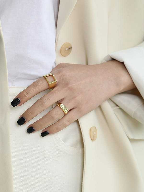 925 Sterling Silver Letter Minimalist Free Size Ring