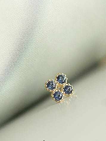 925 Sterling Silver Cubic Zirconia Blue Flower Dainty Stud Earring