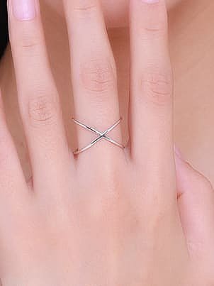 925 Sterling Silver Cross Minimalist Band Ring