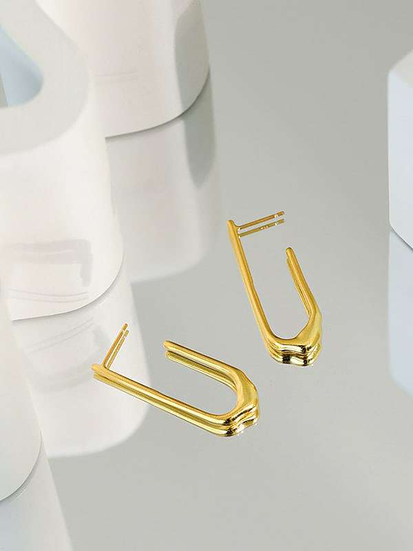 925 Sterling Silver smooth Geometric Minimalist Drop Earring