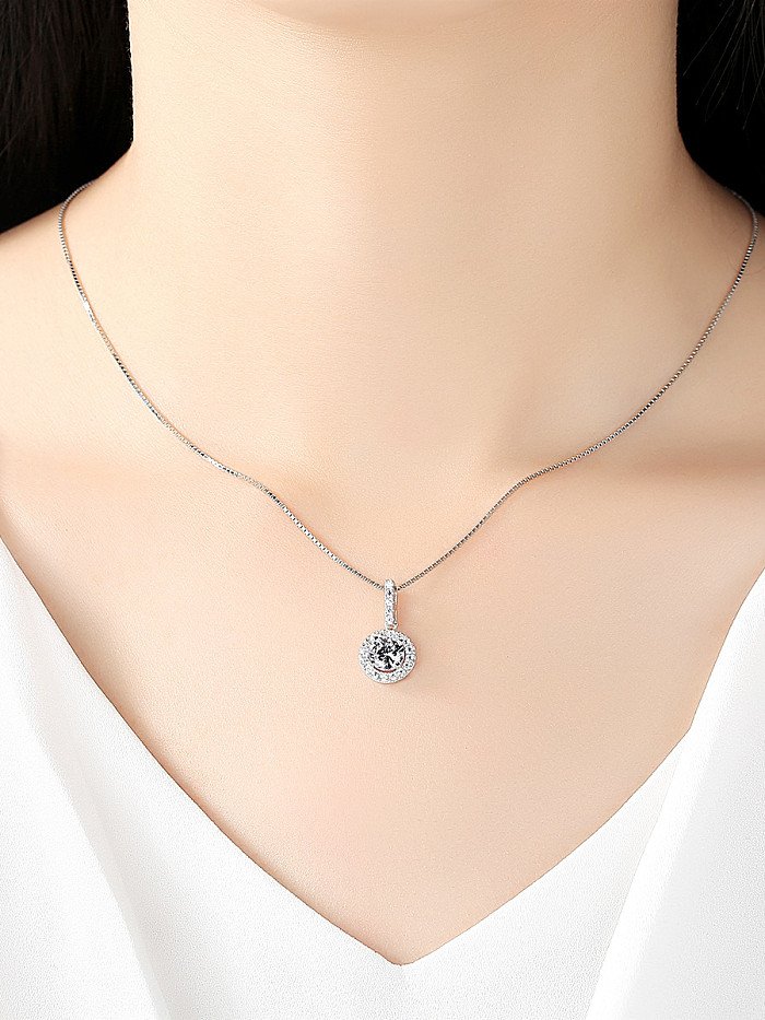 Sterling Silver classic AAA Zircon Necklace