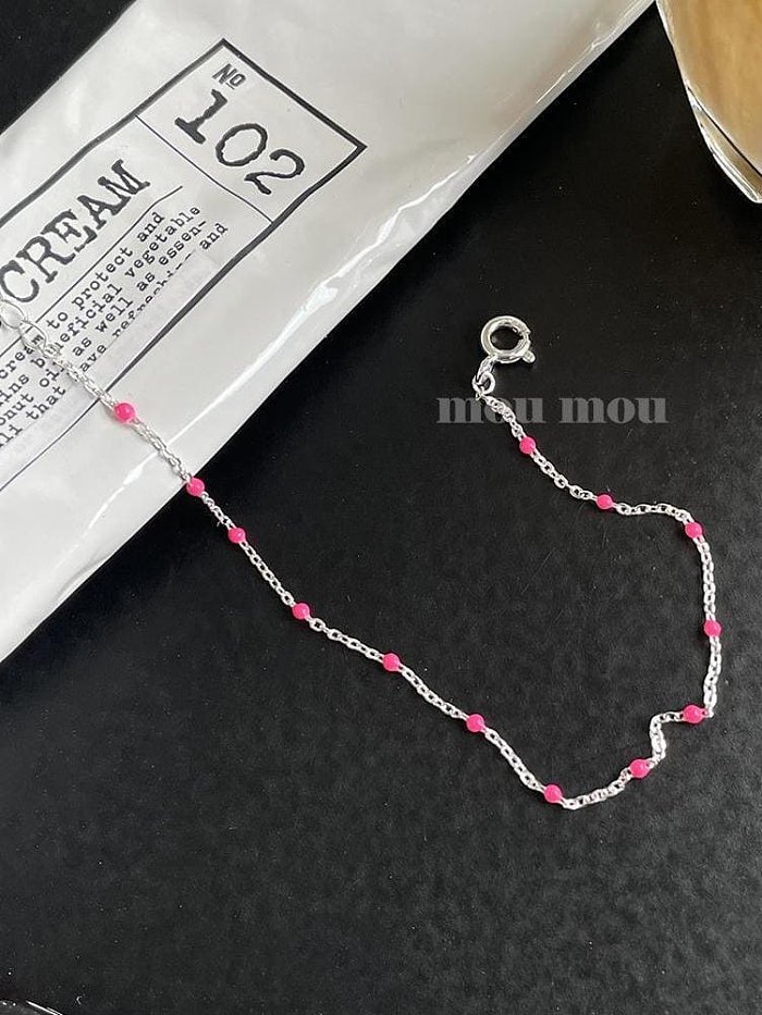 Pulsera de eslabones minimalistas irregulares de plata de ley 925