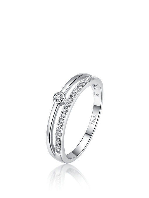 925 Sterling Silver Cubic Zirconia Heart Classic Band Ring