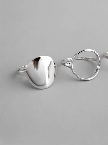 خاتم ميدي من الفضة الإسترليني عيار 925 بتصميم هندسي مجوف وناعم