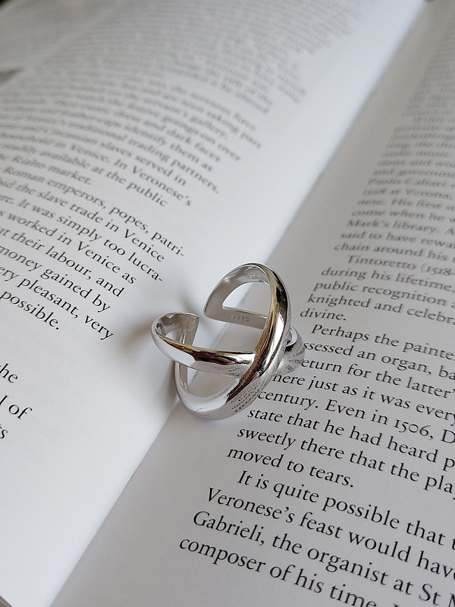 925 Sterling Silver With Platinum Plated Fashion Minimalism Rings