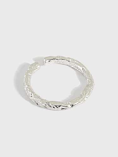 925 Sterling Silver Texture Round Vintage Band Ring