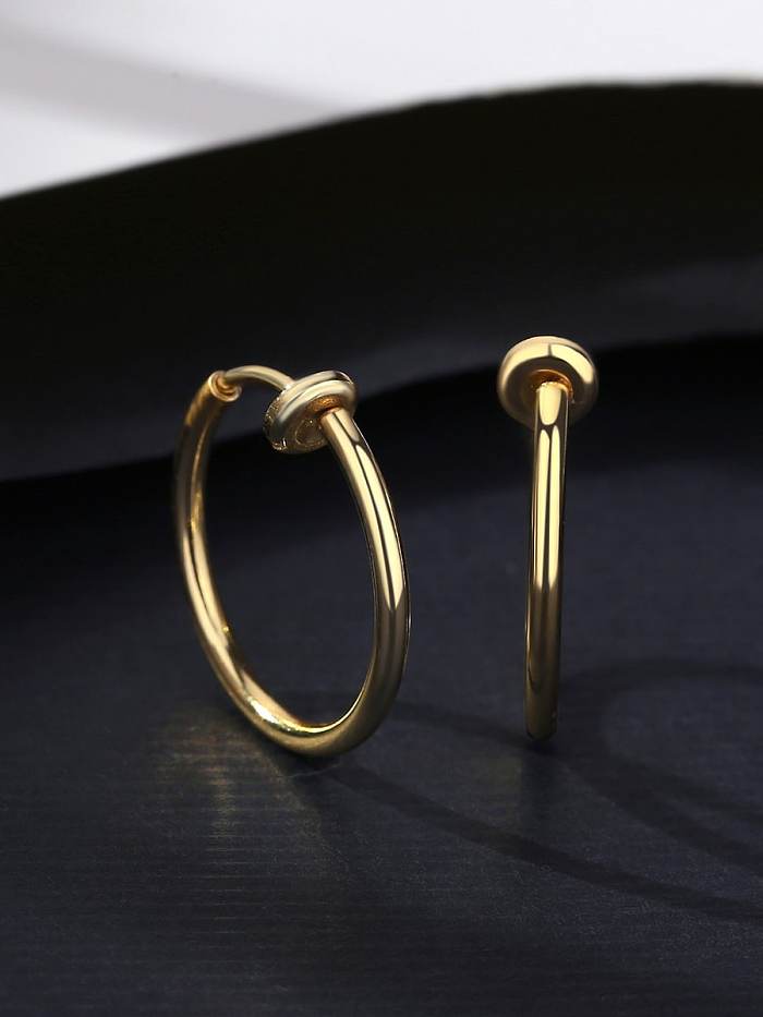 925 Sterling Silver Smooth Geometric Minimalist Huggie Earring