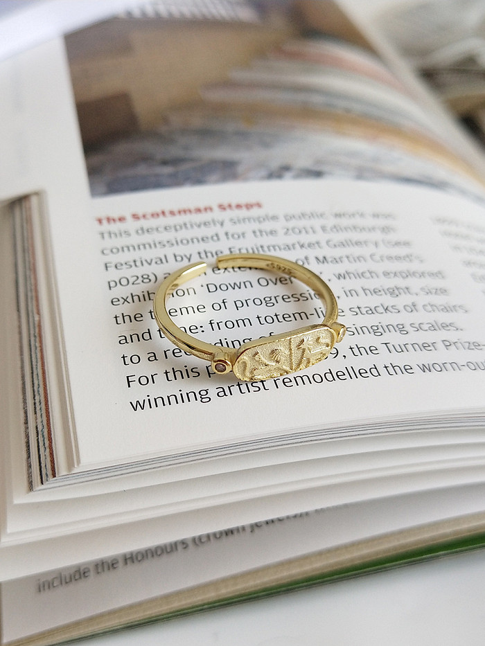 Anéis de animais em prata esterlina 925 com folheado a ouro 18k