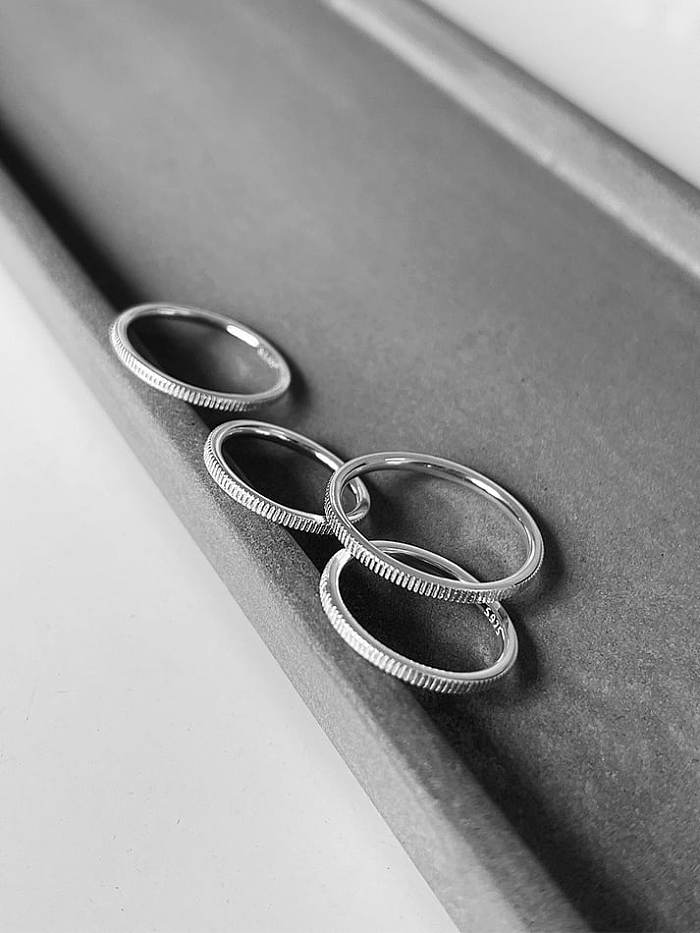 925 Sterling Silver Line Geometric Minimalist Band Ring
