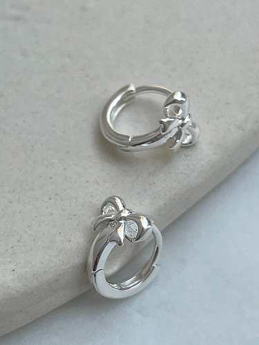 925 Sterling Silver Bowknot Vintage Huggie Earring