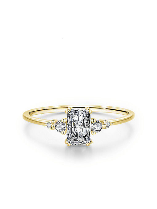 925 Sterling Silver Cubic Zirconia Geometric Trend Band Ring